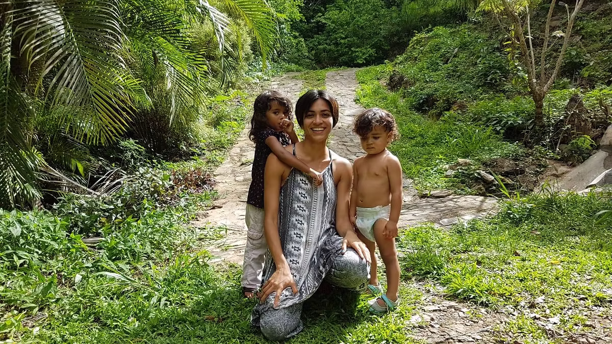 Alysha with her two young kids